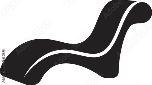 Obraz na płótnie Black chaise lounge on white background