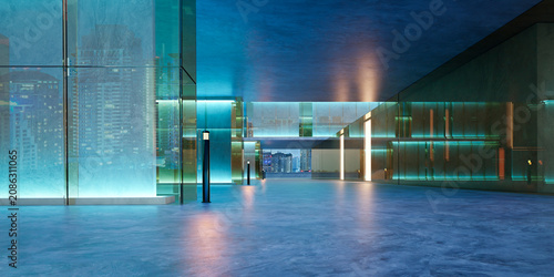 3d rendering modern urban architecture showcasing glass walls and ambient lighting