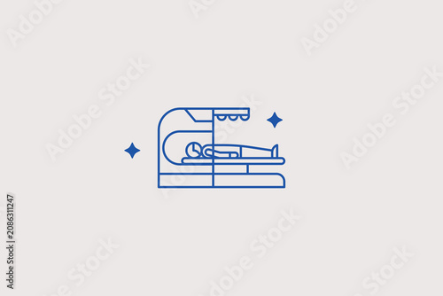 Photos Magnetic resonance imaging machine line icon for diagnostics