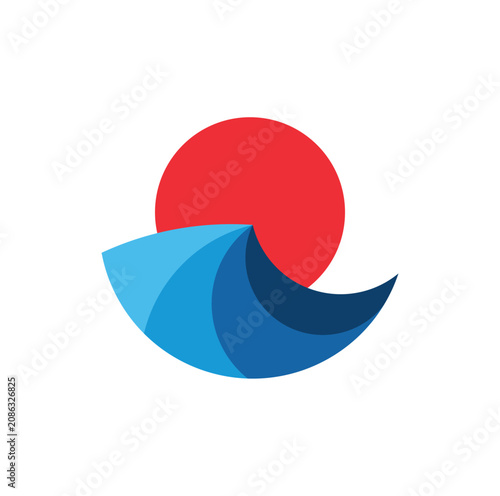 Slika na platnu Sea And Wave Logo Design template Illustration Vector