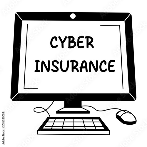 Εκτύπωση καμβά A hand drawn illustration dictating cyber insurance