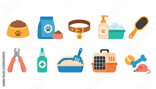 Фотография Pet Care Accessories Icons.