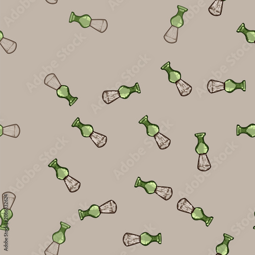 Canvas Print seamless pattern badger shaving brush cartoon