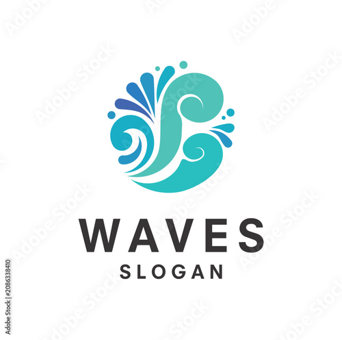 Obraz na plátně Waves Logo Design template Illustration Vector