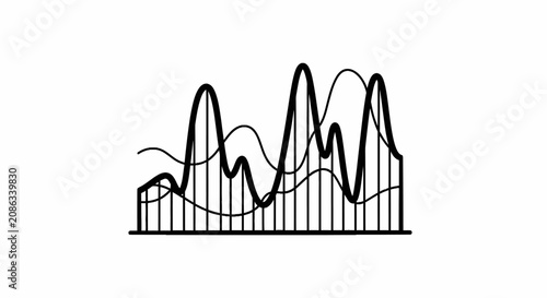 Cuadro en lienzo Multi line data chart showing complex fluctuations