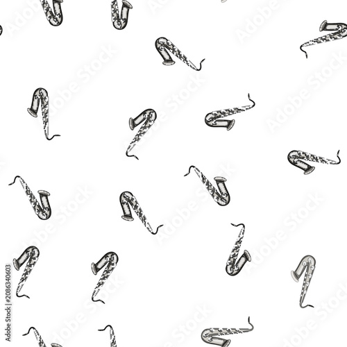 Принти на полотні pattern woodwind saxophone cartoon