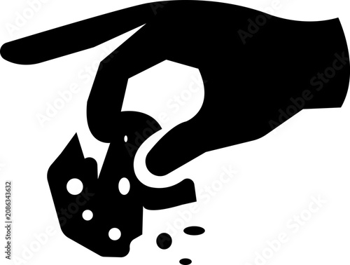 Fotografía Black cookie icon set showing various actions like breaking, crumbling, dunking