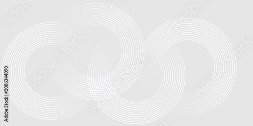 Fotografie Abstract white glowing geometric lines on gray background