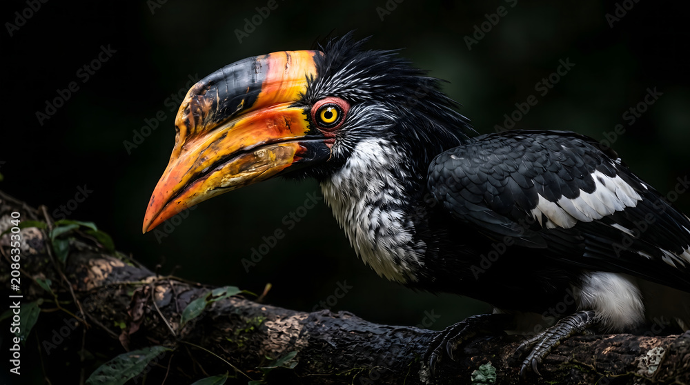 Fototapeta premium black billed hornbill