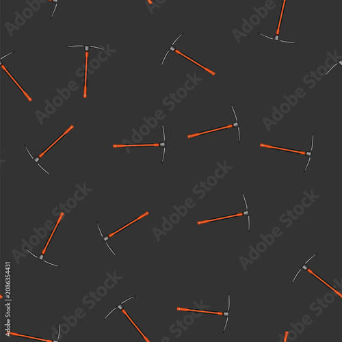 Bild auf Leinwand seamless pattern miner pickaxe cartoon