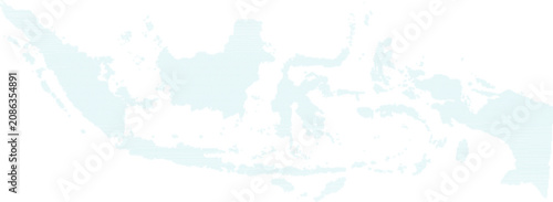 Hexagonal dot grid vector map of Indonesia for technology and network concepts.