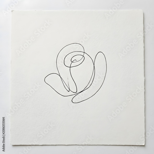 Elegant white line art illustration of a lightbulb concept.