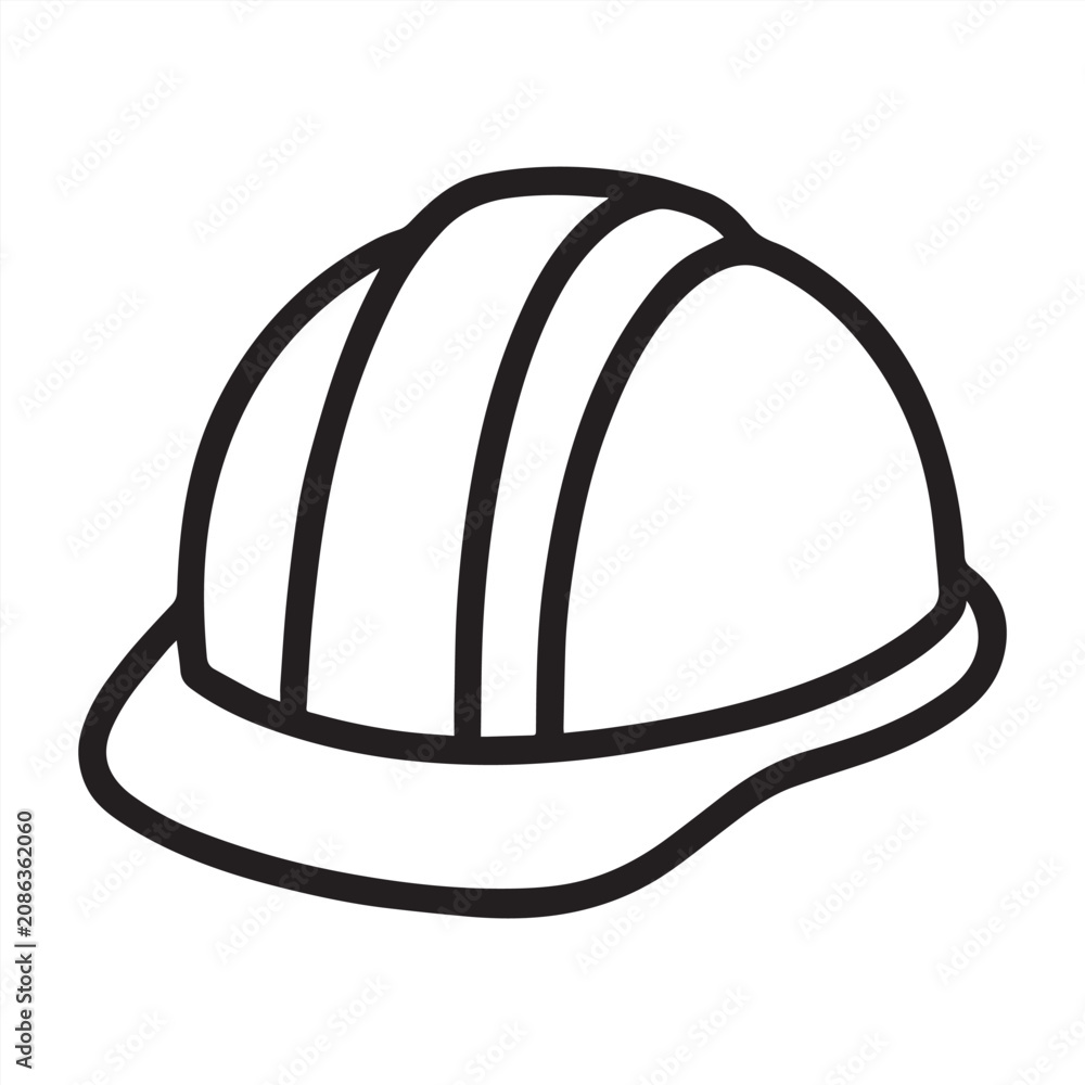 Fotografie Minimalist hard hat vector icon