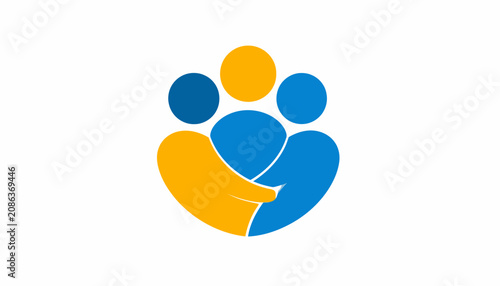 Three people standing together in unity.