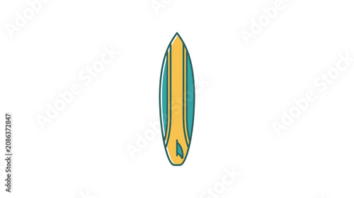 Foto Vibrant Yellow and Green Surfboard.