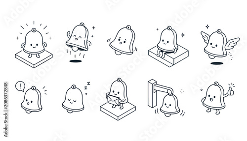 Fotografía Cartoon Avocado Various Emotions.