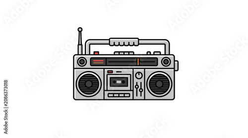 Retro style boombox stereo radio.