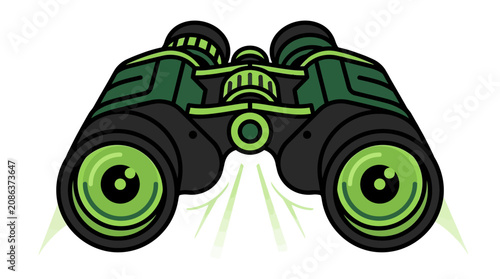 Φωτογραφία Green Binoculars with Black Accents.