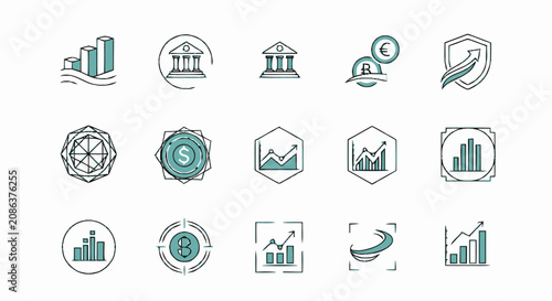 Financial Growth Concept with Graphs and Charts Illustration.