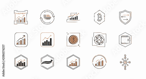 Financial Growth Charts and Business Data Analysis Illustration.