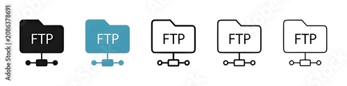 Cuadro en lienzo FTP vector icon set