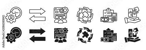 Obraz na plátně FTE icon set. measure and comparability symbol