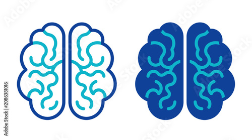 Brain illustration shows two hemispheres side-by-side with squiggly lines