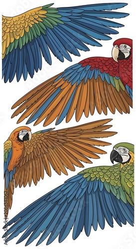Parrot Vector Set.