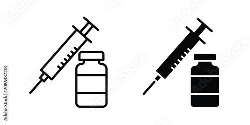Photos Vaccine vial icon minimal artwork pack