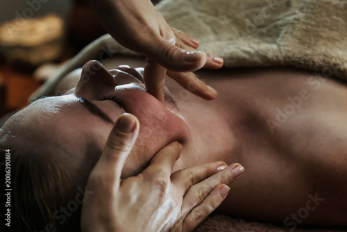 Relaxing Facial Massage Experience in a Tranquil Spa Salon Setting