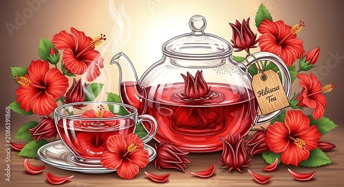 Hibiscus Tea Still Life.
