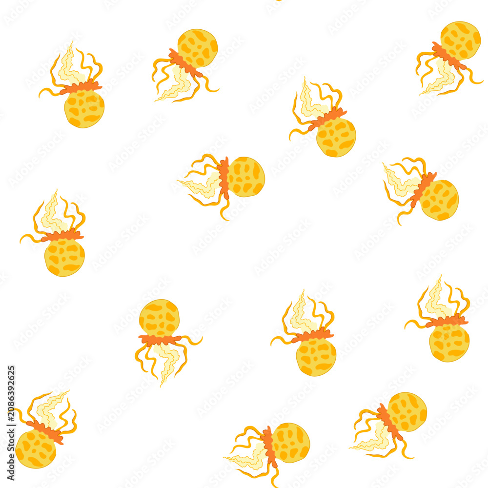 Obraz premium pattern transparent jellyfish cartoon. tentacles hydrozoa, scyphozoa cnidaria, polyp drift transparent jellyfish sign. seamless symbol vector illustration