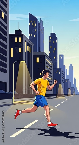 Runner in Cityscape.