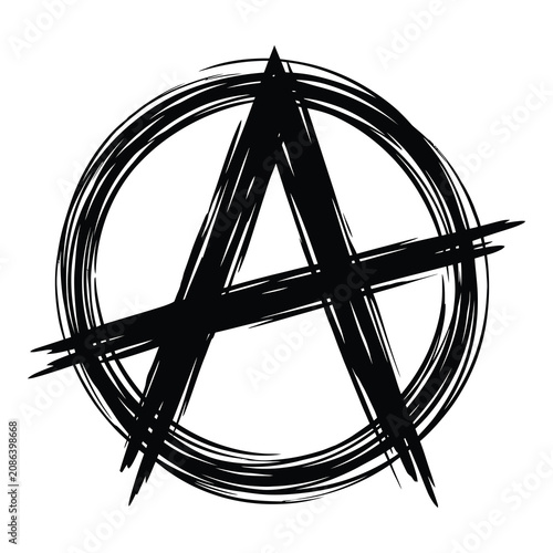 Tableau sur toile Anarchy symbol with circle graffiti stencil on white background icon