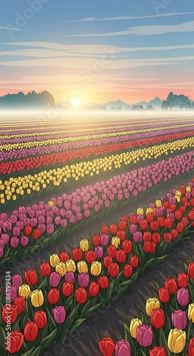 Tulip field sunrise. (1)