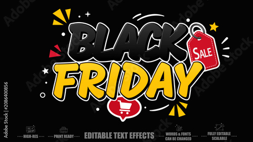 Black Friday Editable Text Effects – Commercial Advertising Style
