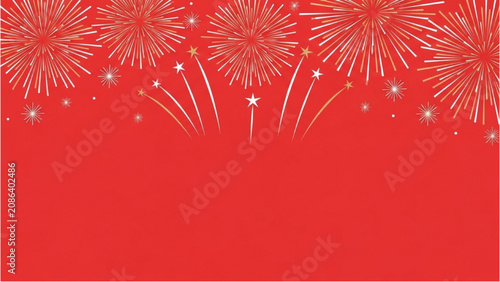 Canvastavla Fireworks explode in night sky with sparks and colorful lights display