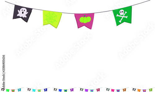 Quadro su tela skeleton halloween garland cartoon