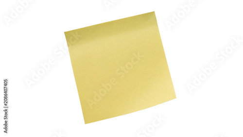 Obraz na plátně Square blank pastel yellow sticky notes note sheet template isolated on transpar