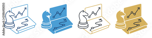 Billede på lærred chess strategy planning board knight icon set