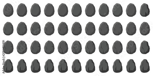 Foto Low Poly Stone and Rock Collection featuring geometric shapes with flat shading