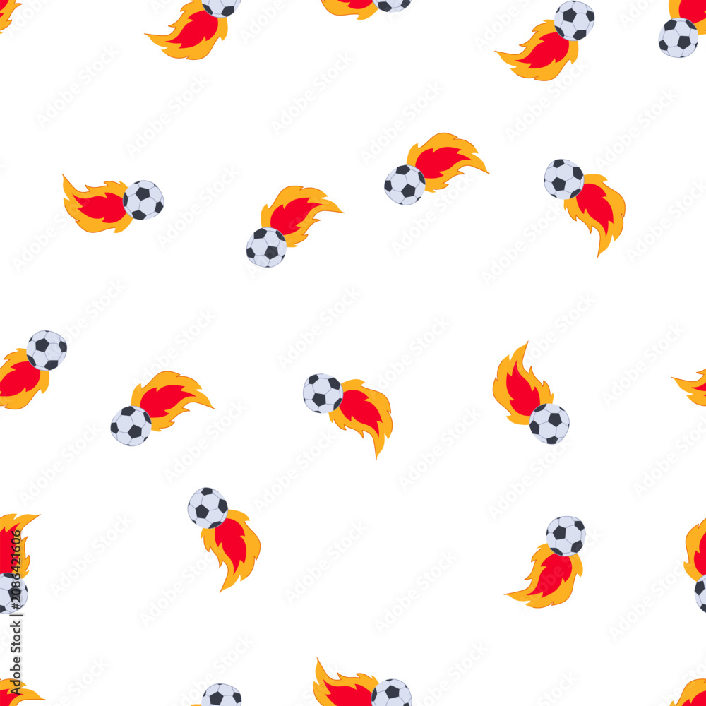 Obraz premium pattern agility speed soccer ball cartoon. dribble sprint, pass kick, strike curve agility speed soccer ball sign. seamless symbol vector illustration