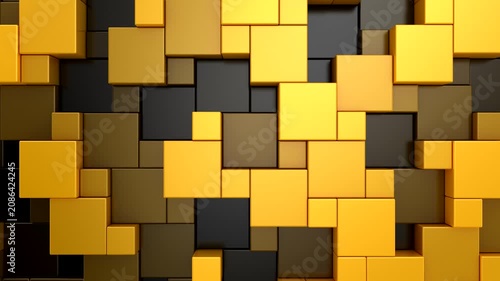 Background of Cubes. Abstract motion, loop, two color, 3d rendering, 4k resolution
