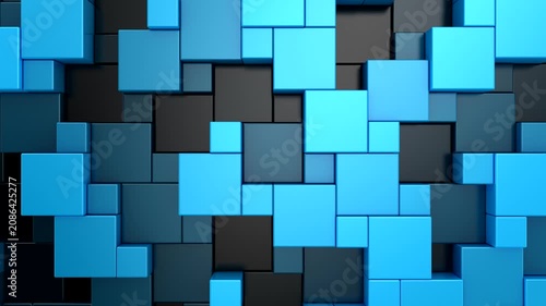 Background of Cubes. Abstract motion, loop, two color, 3d rendering, 4k resolution
