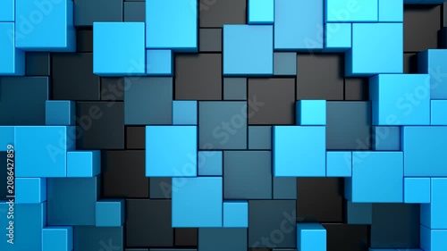 Background of Cubes. Abstract motion, loop, two color, 3d rendering, 4k resolution
