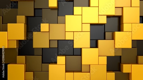 Background of Cubes. Abstract motion, loop, two color, 3d rendering, 4k resolution
