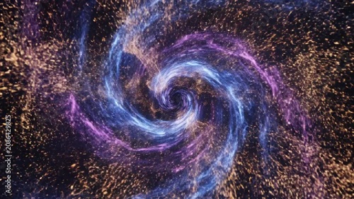 Cosmic Swirl Nebula with Glittering Star Dust and Glowing Energy, Abstract Space Background for Science and Fantasy Themes