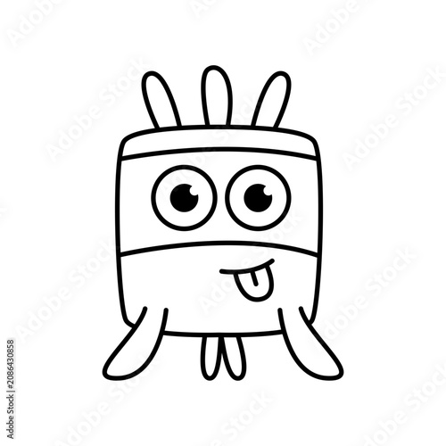 Monster character cartoon design vector illustration
