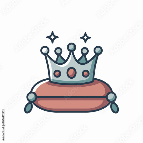 Crown on a velvet pillow.