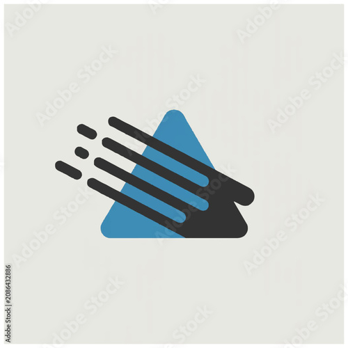 Geometric shapes in blue and black.